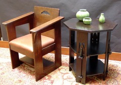 Chair shown with replica Rohlfs table.